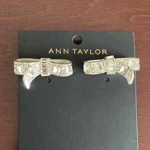 Ann Taylor Crystal Embellished Bow Earrings